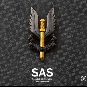 1)イギリス軍 特殊空挺部隊 Special Air Service、SAS隊員用ピンバッチ?(レプリカ)サバゲ コスプレ