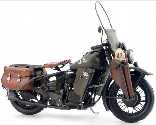 第二次世界大戦 アメリカ軍ハーレー1942WLA軍用バイク 1/6サイズのスチール模型 12インチ用