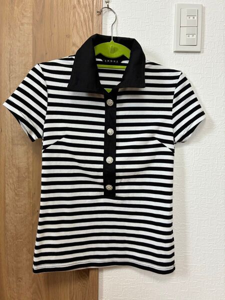 INGNI ポロシャツ レディース S M ボーダー 半袖ポロシャツ
