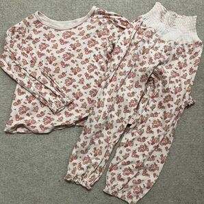 コンビミニ 110 花柄長袖パジャマセット