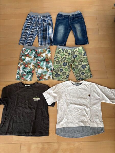 6枚 まとめ売り 140 男の子 半ズボン MPS ライトオン Tシャツ キッズ 子供服 ハーフパンツ