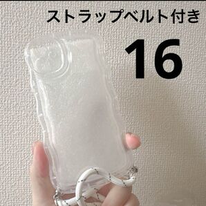 iphone16 ソフトケースベルト付きシャカシャカソフトケース