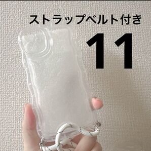 iphone11 ソフトケースイレブンベルト付きシャカシャカソフトケース