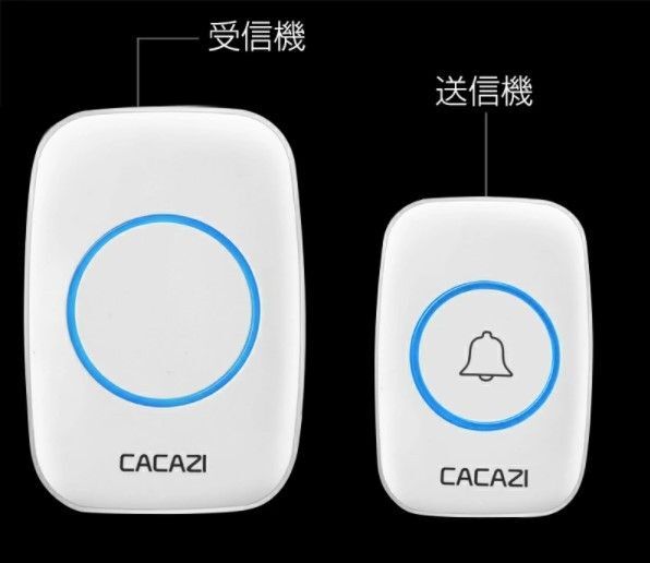 ワイヤレスチャイム 受信機1個送信機1個 4段階音量36メロディー 工事不要 玄関チャイム 介護 (色:ホワイト)