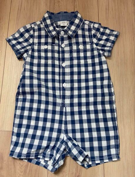 baby GAP チェック柄ロンパース 6-12ヶ月 半袖
