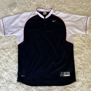 NIKE ベースボール Tシャツ サイズL ラグラン ナイキ NIKEFIT 半袖 ゲームシャツ ベースボールシャツ 通気性