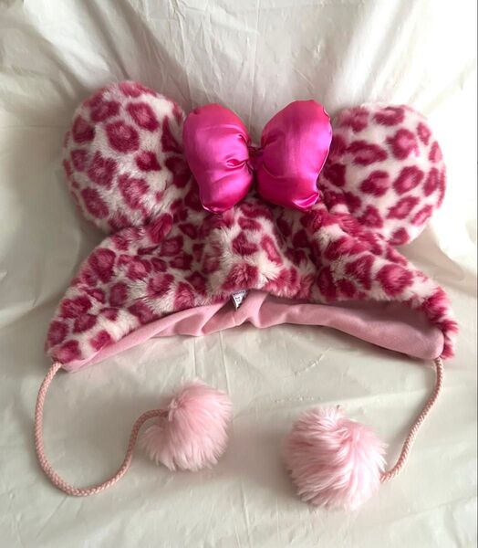 豹柄ファンキャップ ピンク ディズニー ヒョウ柄 制服ディズニー 帽子 58cm