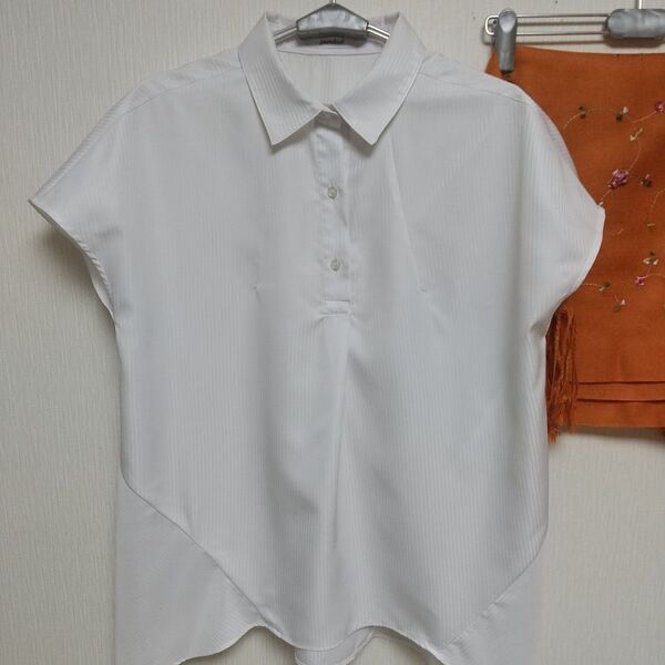 【美品】purelast ゆったりノースリーブ ストライプ柄 サラサラプルオーバー Sサイズ (おまけ付き)