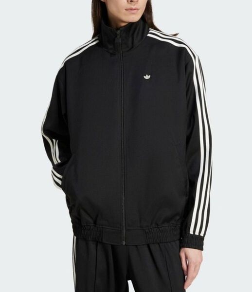 アディダス 黒 ジャージ プレミアム ファイヤーバード トラックトップ 男性M adidas トラックジャケット 人気ウェア