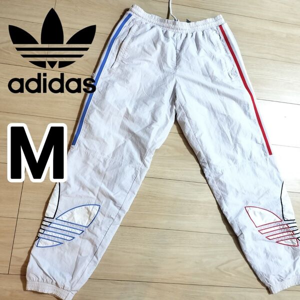 アディダス 白 シャカパン アディカラー ウーブン ナイロンパンツ ジャージ M ジョガーパンツ adidas スポーツ