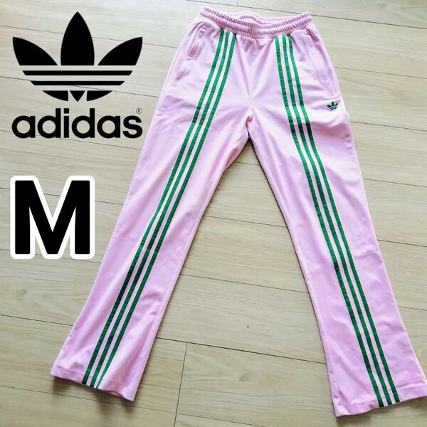 アディダス ピンク 70S ベロア トラックパンツ スウェット ジャージ 女性M adidas ベルベット イージーパンツ