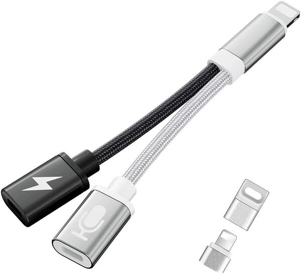 【最新型 APPLE MFi認証品】iPhone イヤホン 充電 2in1 変換 アダプタ 充電 イヤホン 同時 二股接続ケーブル
