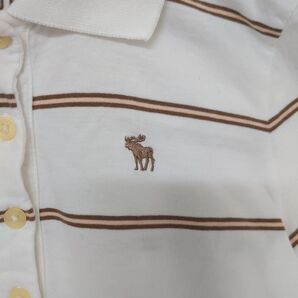 Abercrombie & Fitch ボーダー ポロシャツ アバクロンビー&フィッチ XSサイズ 刺繍 ムース 半袖 チビT