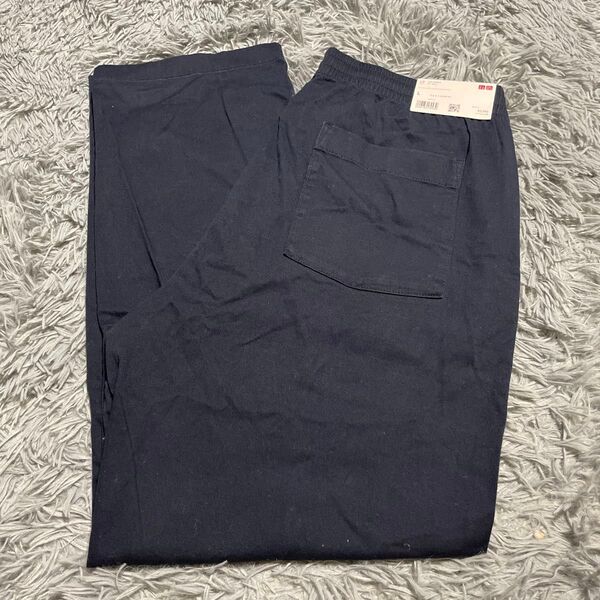 UNIQLO コットンリラックスアンクルパンツ L ネイビー