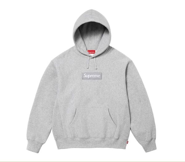 24fw supreme week17 Box Logo Hooded Sweatshirt ヘザーグレー ボックス ロゴ L