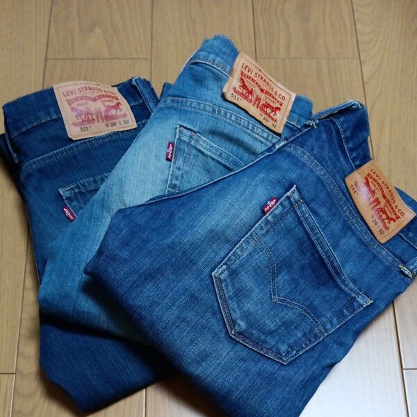 美品ほか LEVI'S 511 ジーンズ W29 L32 3本セット リーバイス