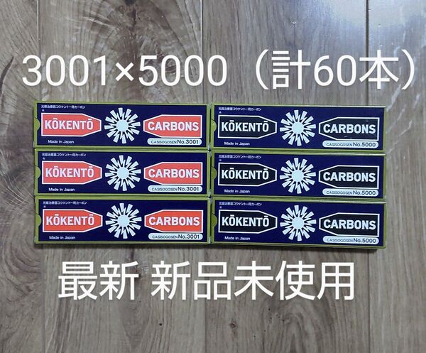 新品未使用 コウケントー 黒田製作所 光線 カーボン 光線治療 3001 5000 (各30本) 計60本 コーケントー 炎症