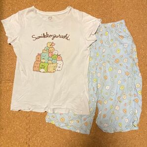150サイズ パジャマ すみっコぐらし ユニクロ UT リラコ 白 水色