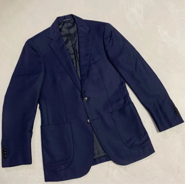 【美品】GREEN LABEL RELAXING ネイビー ジャケット カノニコ 高級ウール S 42 ユナイテッドアローズ