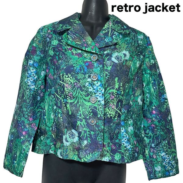 70’s 花柄プリント 手作りジャケット ヴィンテージ アウター 昭和レトロ Flower print Jacket