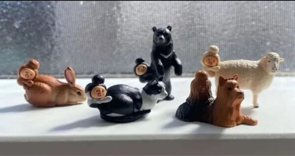 【5個セット】 コンプリート フルコンプ カクレケダマ フィギュア こびとづかん ネコ イヌ クマ ヒツジ ウサギ 猫 犬 熊 羊