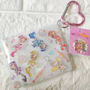 おジャ魔女どれみ ドッカ〜ン!カラビナ付きポーチ 総柄 カラビナ クリアポーチ ストラップ