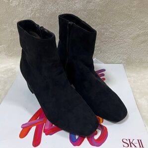 黒 スエード ブーツ サイドジップ オリエンタルトラフィックとアースのコラボ商品