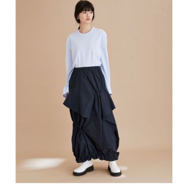 adam et rope ドロストコクーンスカート ネイビー