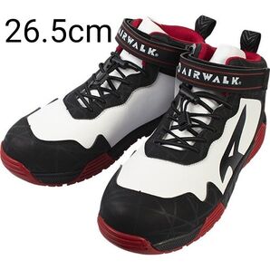 AIRWALK ストレッチロック AW-950 ホワイト 26.5cm 安全靴 ミドルカットスニーカー