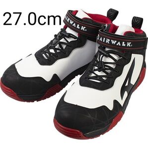 AIRWALK ストレッチロック AW-950 ホワイト 27.0cm 安全靴 ミドルカットスニーカー