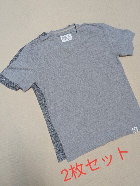 Tシャツ 半袖 カットソー 無地 メンズ S メンズメルローズ アズール Vネック