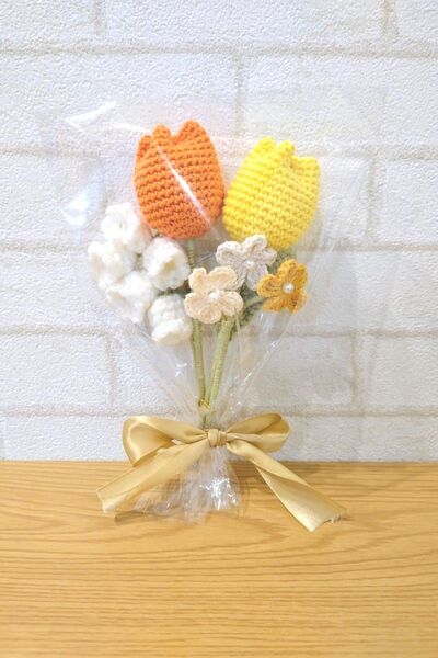 チューリップ&すずらんの花束 あみぐるみ 枯れないお花
