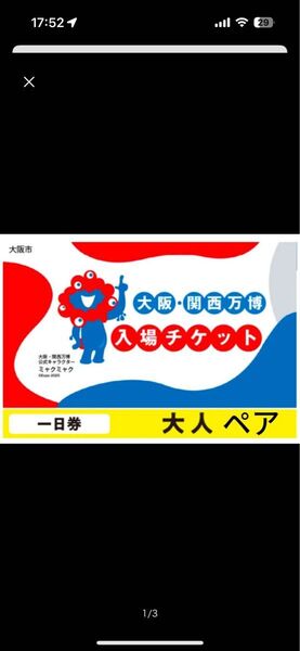 大阪・関西万博 入場チケット 大人ペア一日券