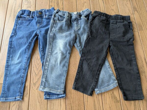 【UNIQLO等】デニムパンツセット 3色 95〜100cm