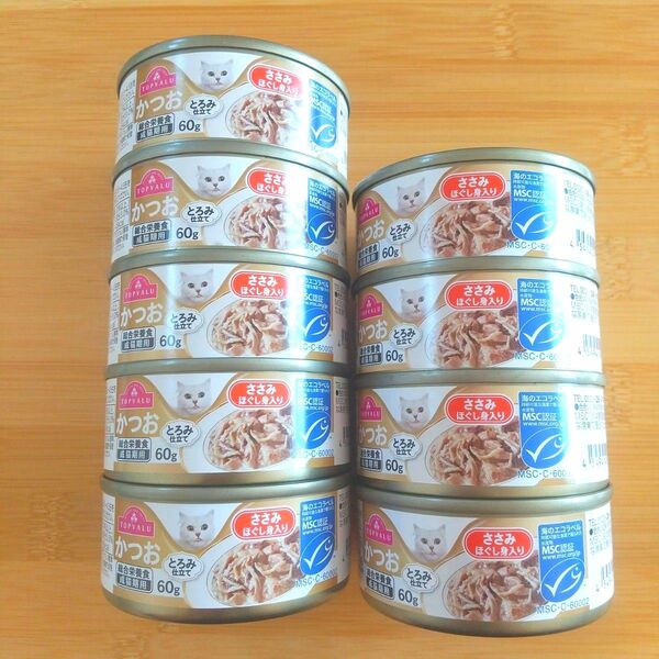 9点 かつお ささみほぐし身入り キャットフード 猫缶
