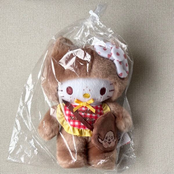 ハローキティ×モンチッチ コラボアイテム第二弾 ギンガムチェック ぬいぐるみS