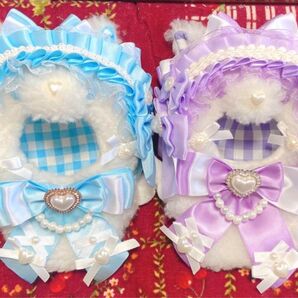ぬい服 約9cmから13cmぬい用 着ぐるみ ブルー パープル セット