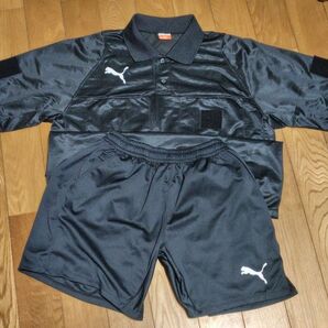 PUMA サッカー審判ウェア半袖上下セット 黒 Mサイズ