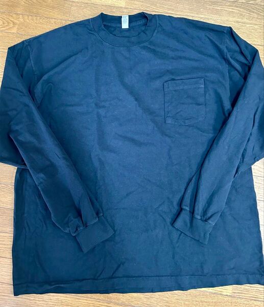 LOS ANGELES APPAREL ロスアパ ロサンゼルスアパレル Tシャツ 6.5oz ロンT ポケT 黒 長袖