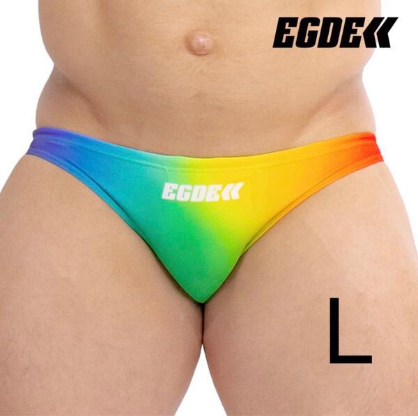 【3822】EGDE≪ RAINBOW スーパーローライズ スイムビキニ L 新品