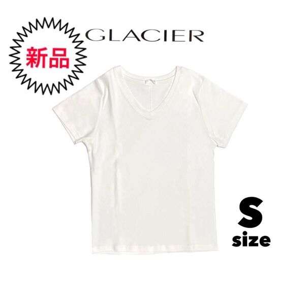 《新品!破格価格!!》GLACIER Vネック Tシャツ オフホワイト レディース S