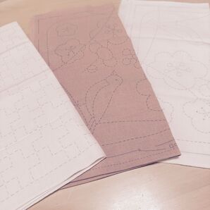 刺し子布 図案印刷済み 3枚セット