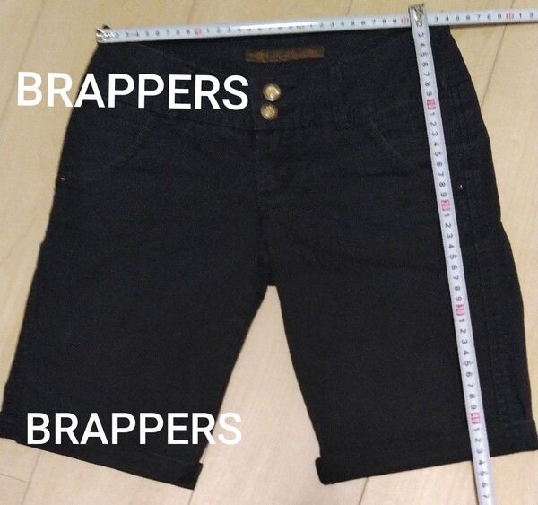 ブラッパーズ ブラックハーフデニム ショートパンツ レディース 平ら置き約34㎝位 Right-on