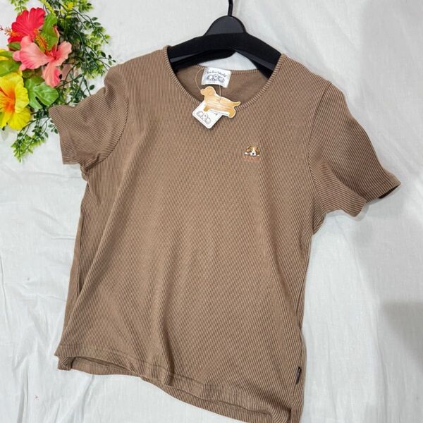 GuGu World ワンポイント刺繍Tシャツ 綿100% 新品未使用タグあり