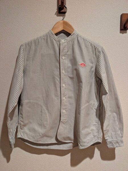DANTON バンドカラーシャツ ストライプ 34