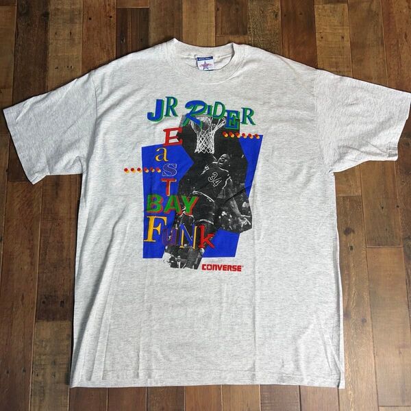 CONVERSE JR RIDER NBA 90s シングルステッチ アメリカ製 霜降りグレー ビッグサイズ Tシャツ XL