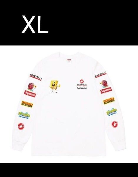 Supreme x SpongeBob Castelli Racing L/S Tee "White" XLサイズ