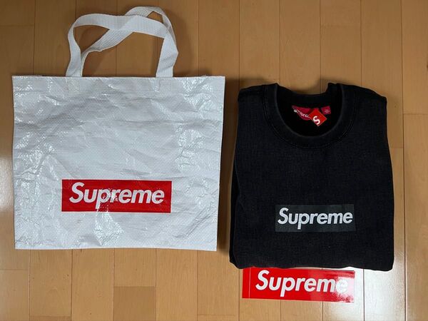 Supreme Washed Box Logo Crewneck Black S シュプリーム クルーネック ボックス ロゴ
