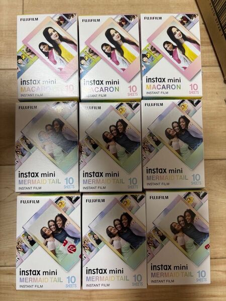 90枚分チェキ用フィルム FUJIFILM mini 富士フィルムINSTAX 10枚×9箱
