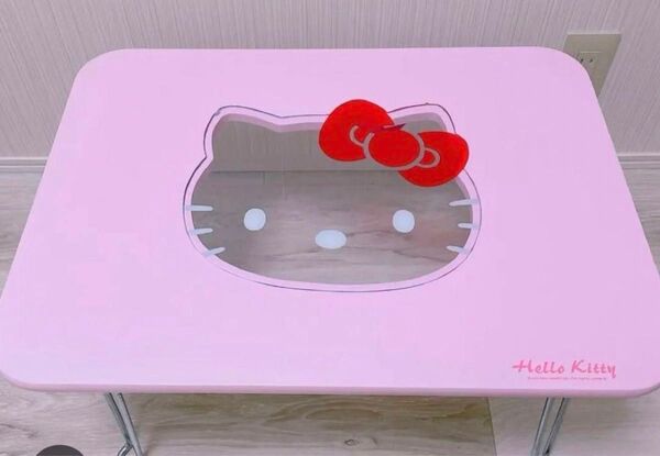 レア ハローキティ 折りたたみテーブル ピンク色 透明 サンリオ キティちゃん Hello kitty 匿名配送